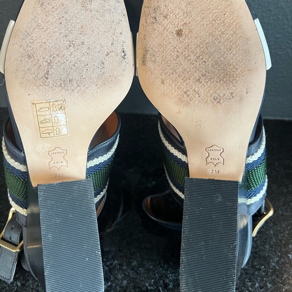 Tory Burch Blue and Green Sandals with Chunky Wedge Heel - Picture 11 of 15